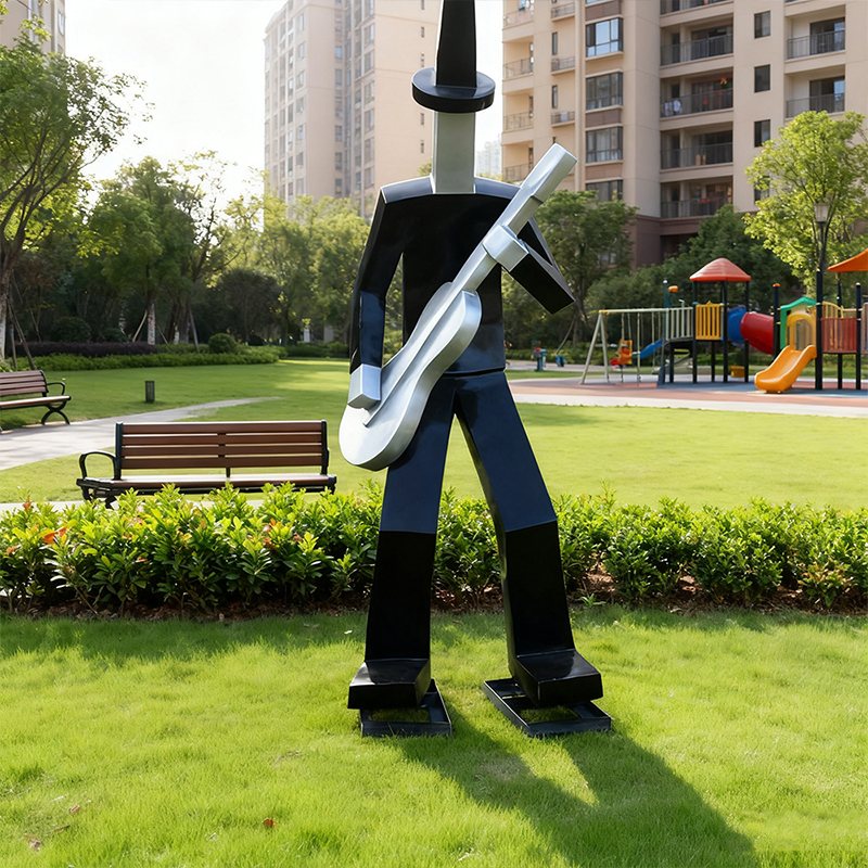 Arca Manusia Gentian Kaca dalam Reka Bentuk Abstrak 