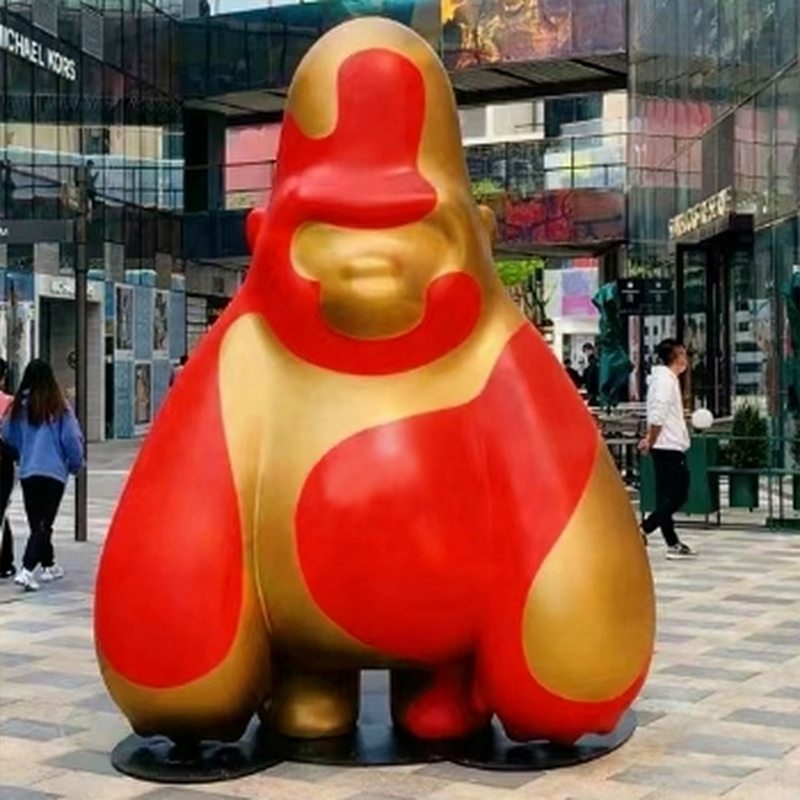 Arca Gorila Kartun Gentian Kaca