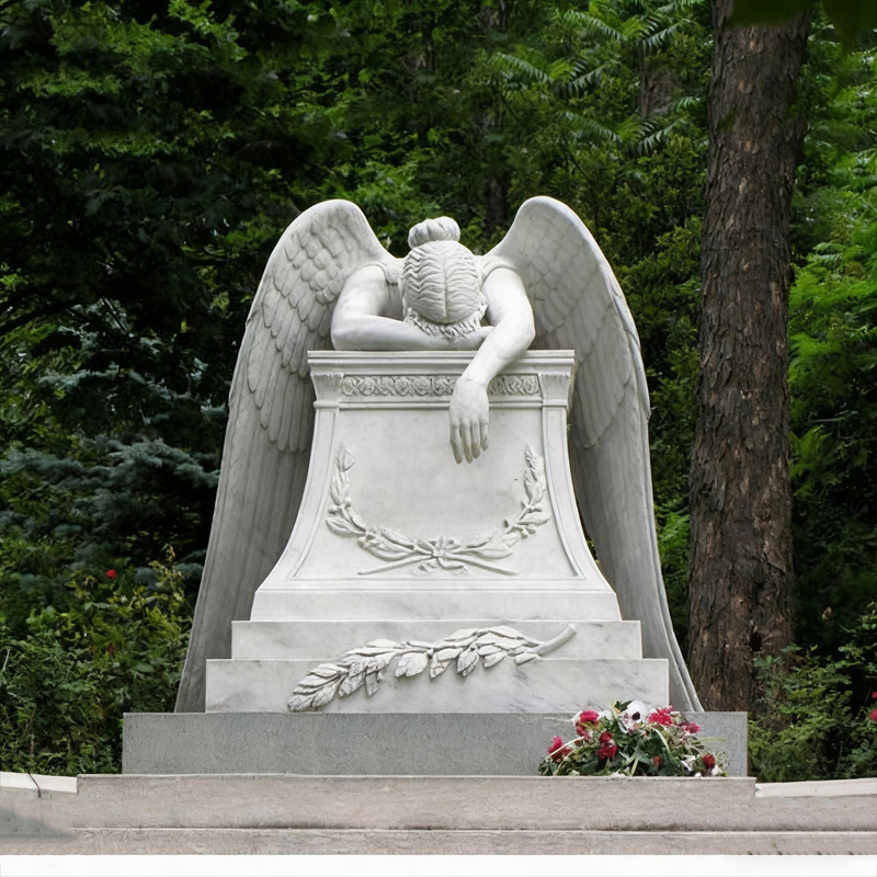 Batu Nisan Marmar Malaikat Kepala Tunduk