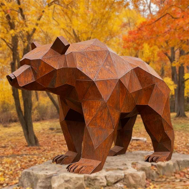 Luluhawa Steel Faceted Geometric Bear Animal Arca